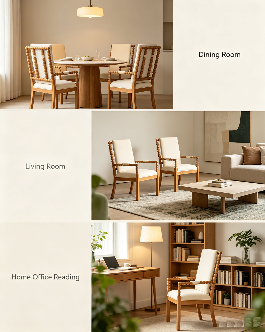 Set of 2 Rubber Wood Dining Chairs