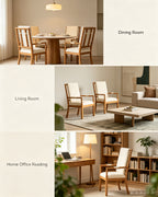 Set of 2 Rubber Wood Dining Chairs