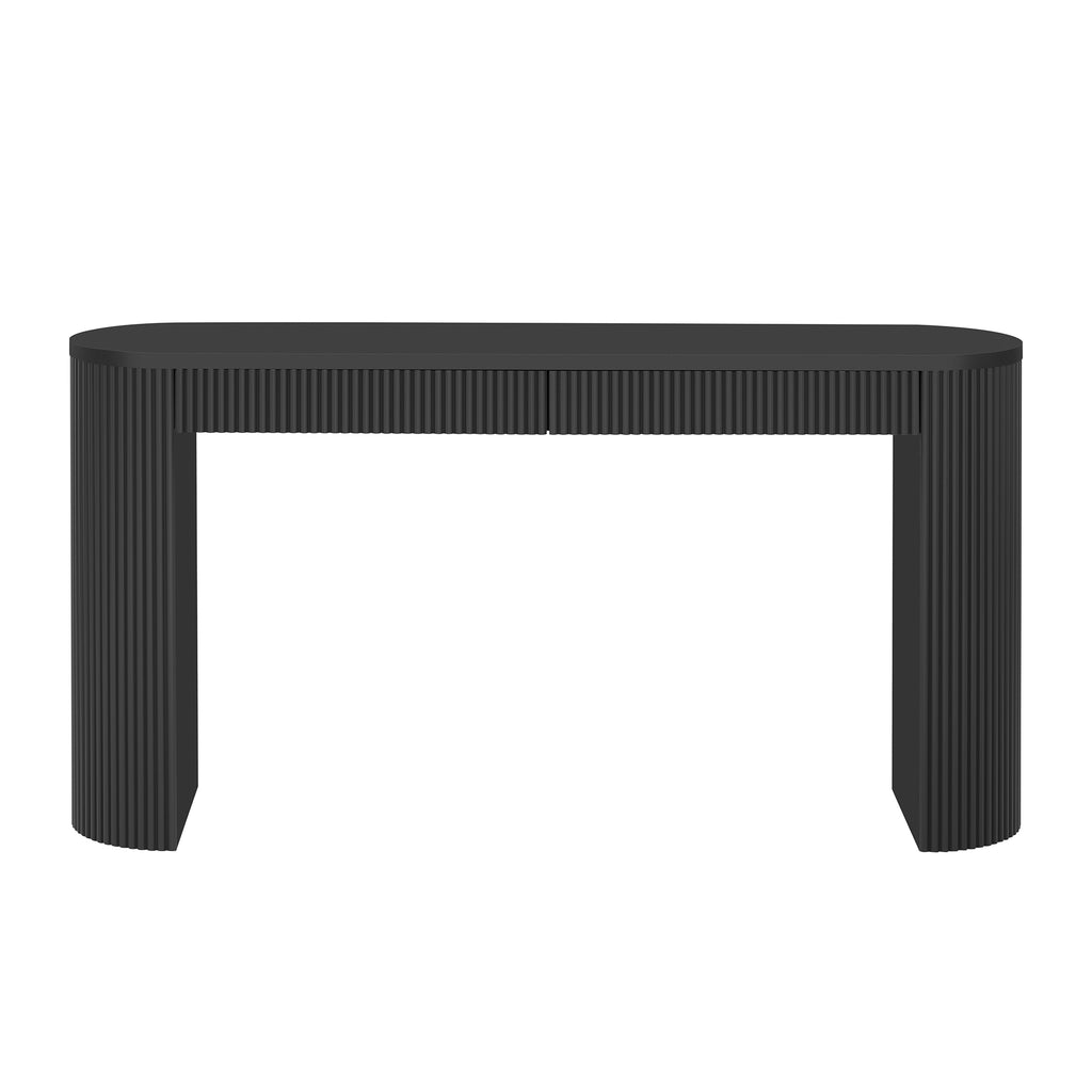 U_STYLE 58.3" Entryway Table with Large Top and Dual Drawers