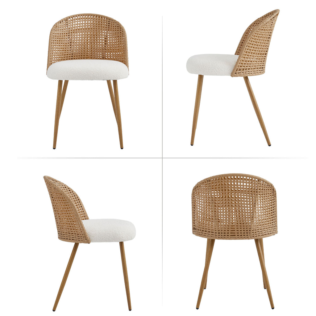 Round Wooden Dining Table + 4 Chairs