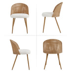 Round Wooden Dining Table + 4 Chairs