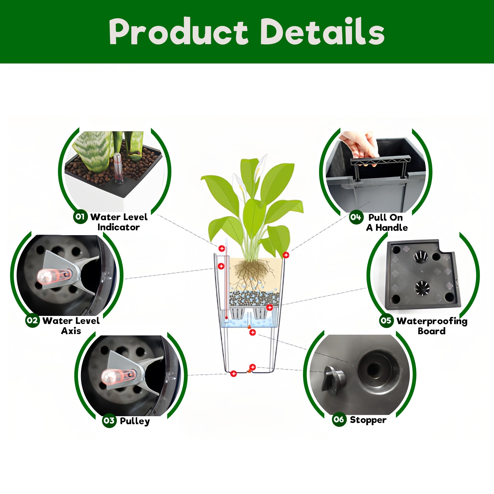 Pack of 2 Square Planters for Garden