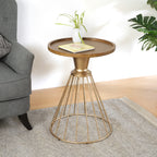Hollow Edge Retro Art Pine Side Table, Antique