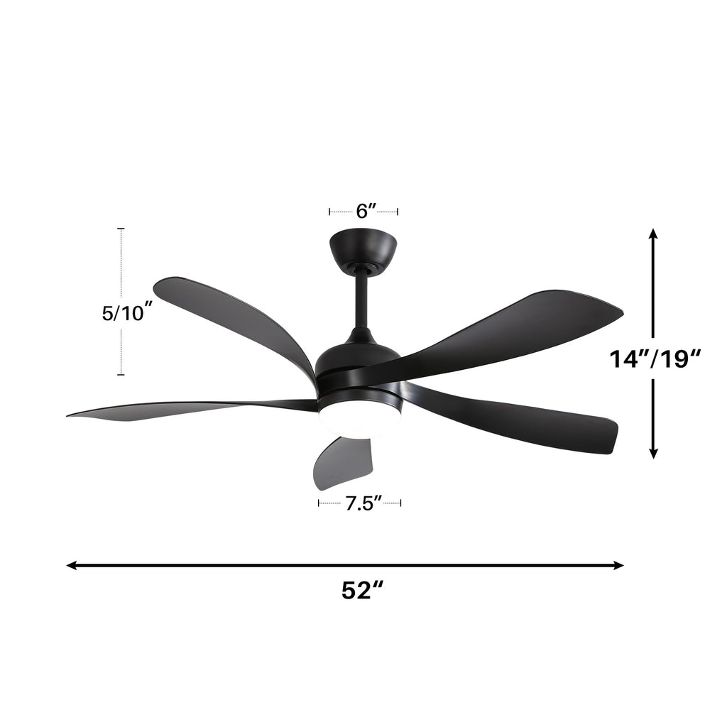 52 Inch Modern Ceiling Fan With Remote Control