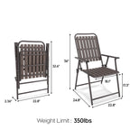 Brown 2-Piece Folding Chair Set
