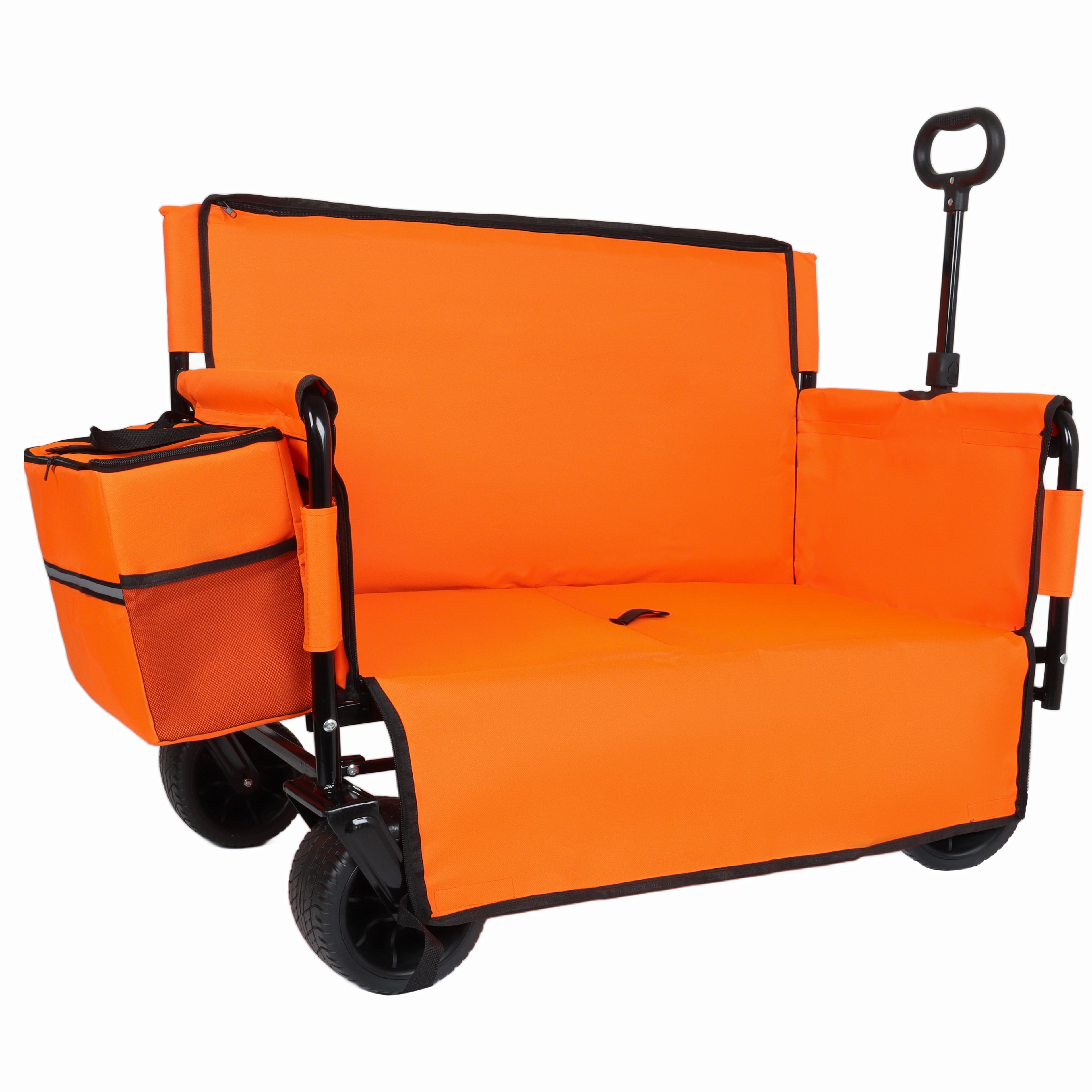 3-in-1 Folding Wagon Cart with Bench Seat