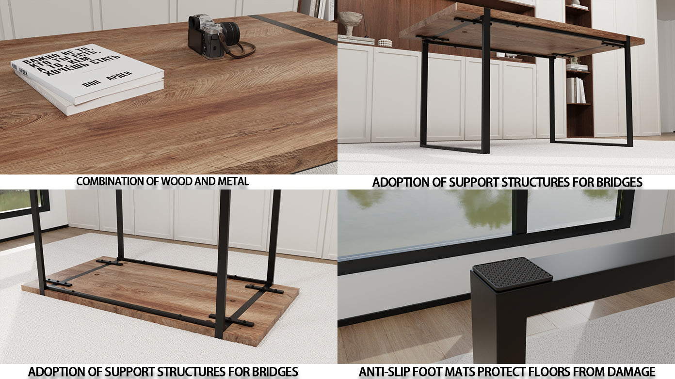 59" Modern Industrial Dining Table