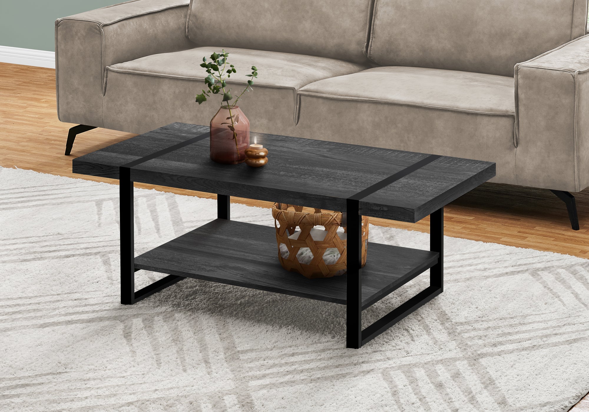 Coffee Table with Fixed Shelf