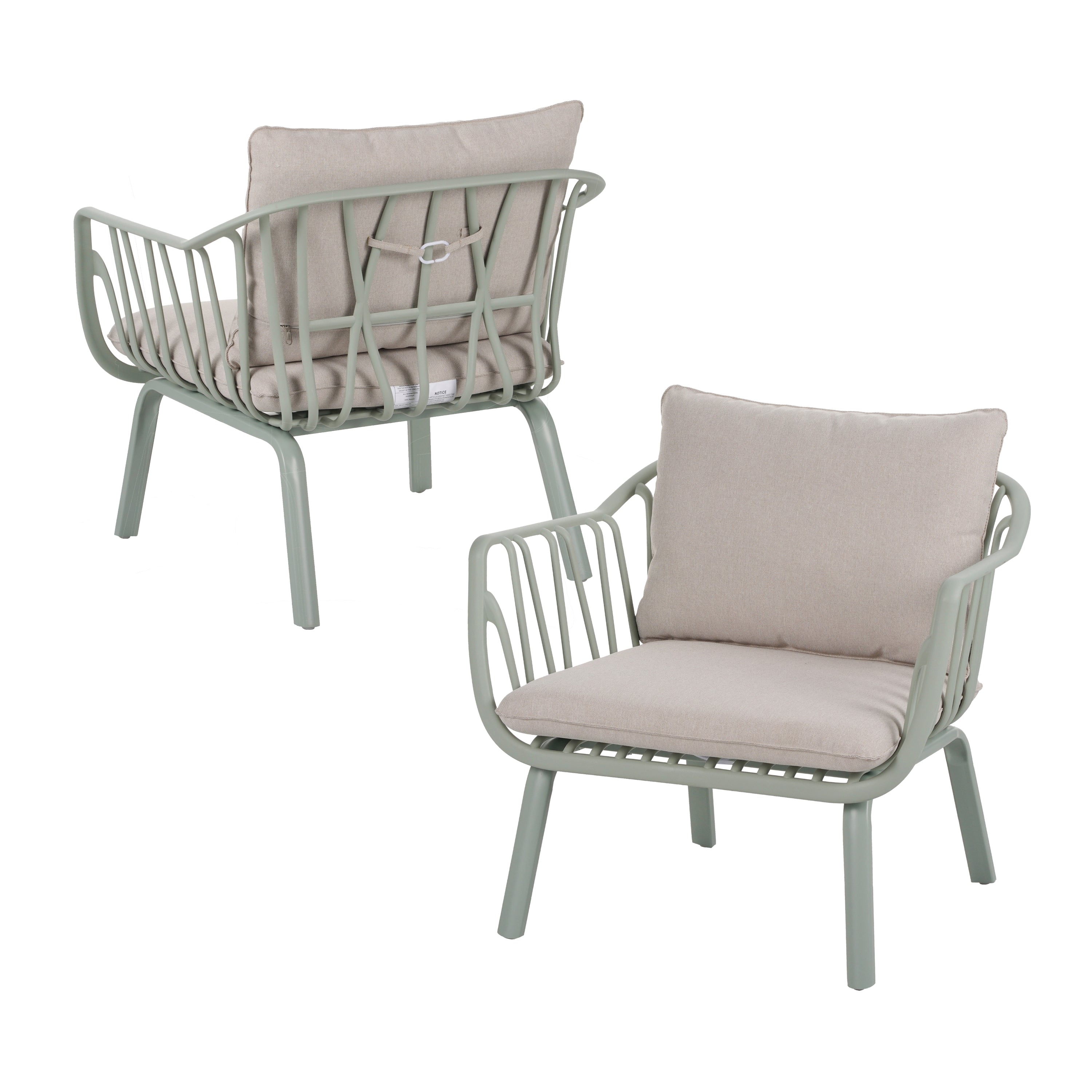 Huron Outdoor Patio PP Club Chair Set