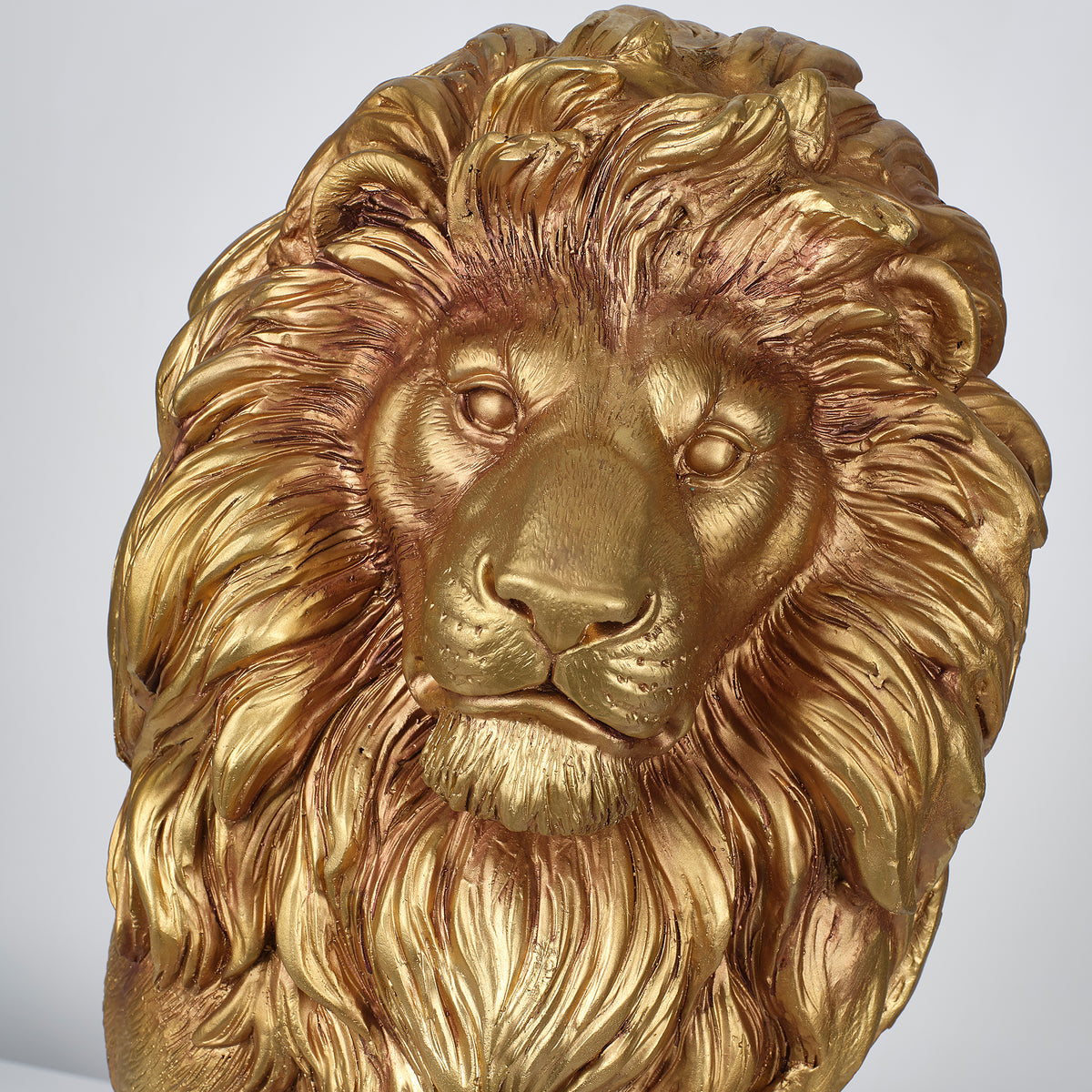 24" Outdoor Lion Statue, Magnesium Oxide Stone Composite Animal Sculpture Statue Decor for Front Door, Yard Patio Garden, Shiny