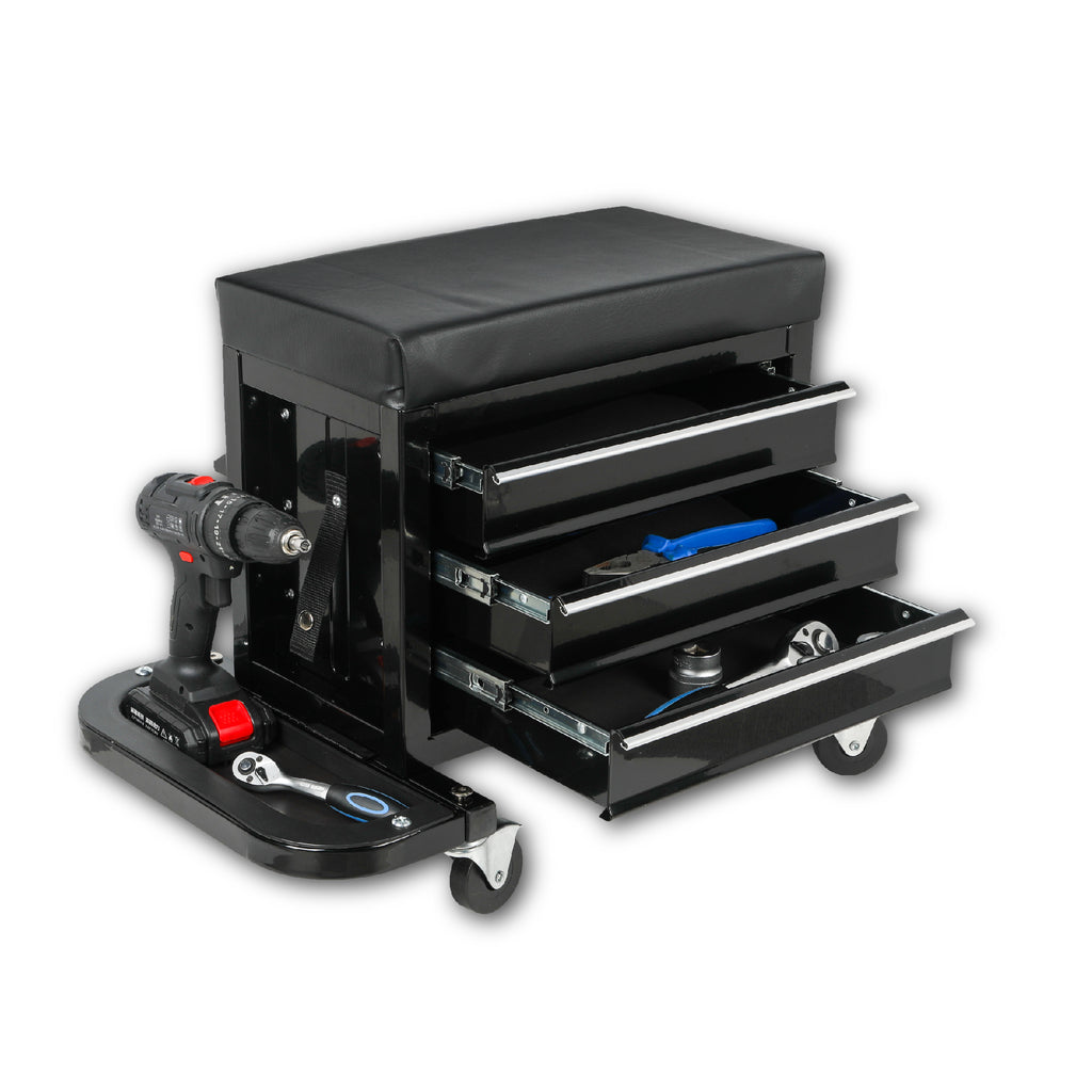 3-Drawer Tool Chest Rolling Mechanic Seat