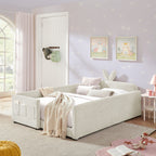 Full Size Upholstered Platform Bed with Cute Rabbit Ear Headboard