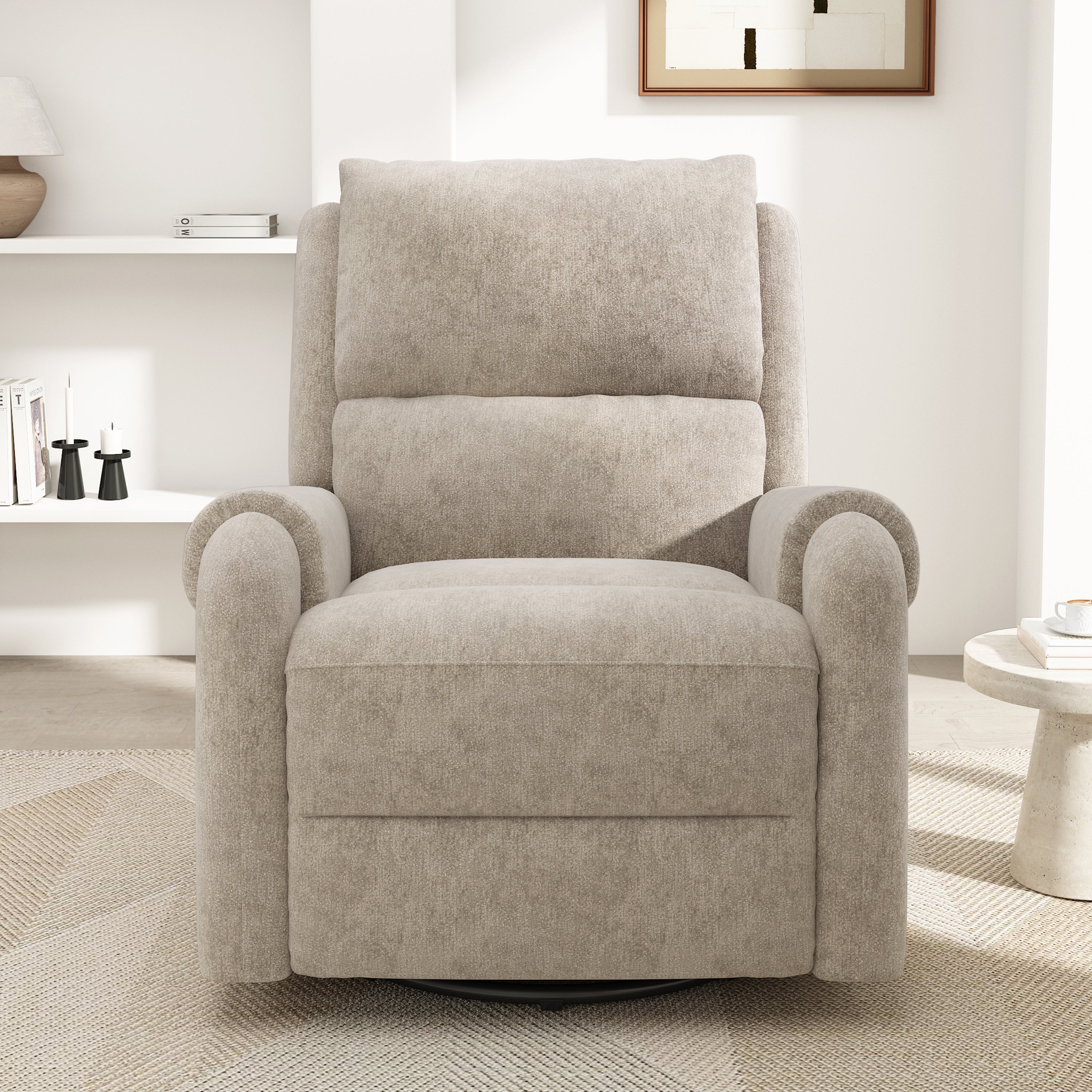 Manual Recliner Massage Recliner Chair in Oatmeal