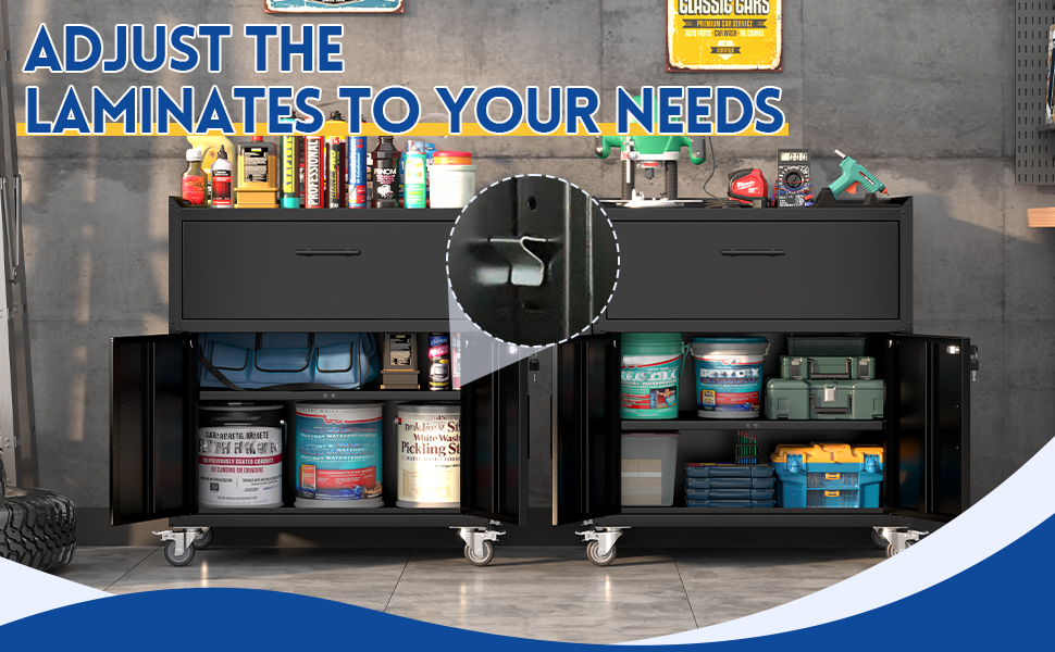2 Door + 1 Drawer Tool Cabinets for Garage