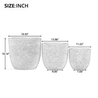 U_Style Lightweight Matte Textured MGO Outdoor Indoor Flower Pot Set