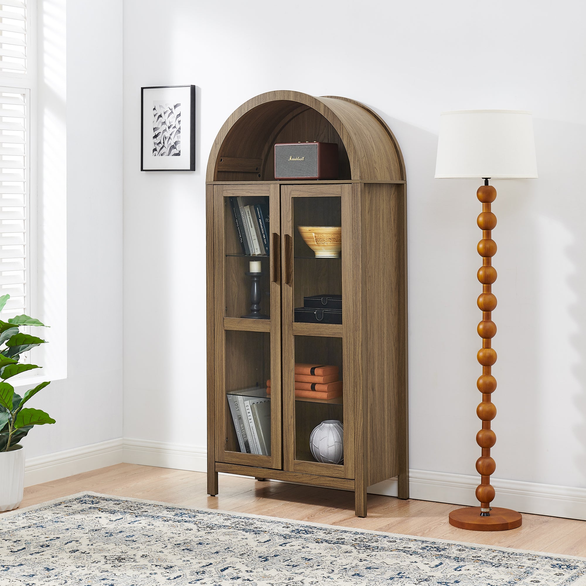 Modern Retro High Arched Storage Cabinet