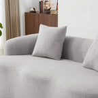 Grey Curved Loveseat Sofa with Round Armrest