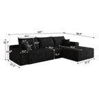 107" Cloud Sectional Couch with L-Shape Chaise