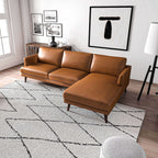 Lore L-Shaped Genuine Leather Sectional