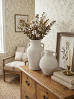 Rustic White Terracotta Tall Vase