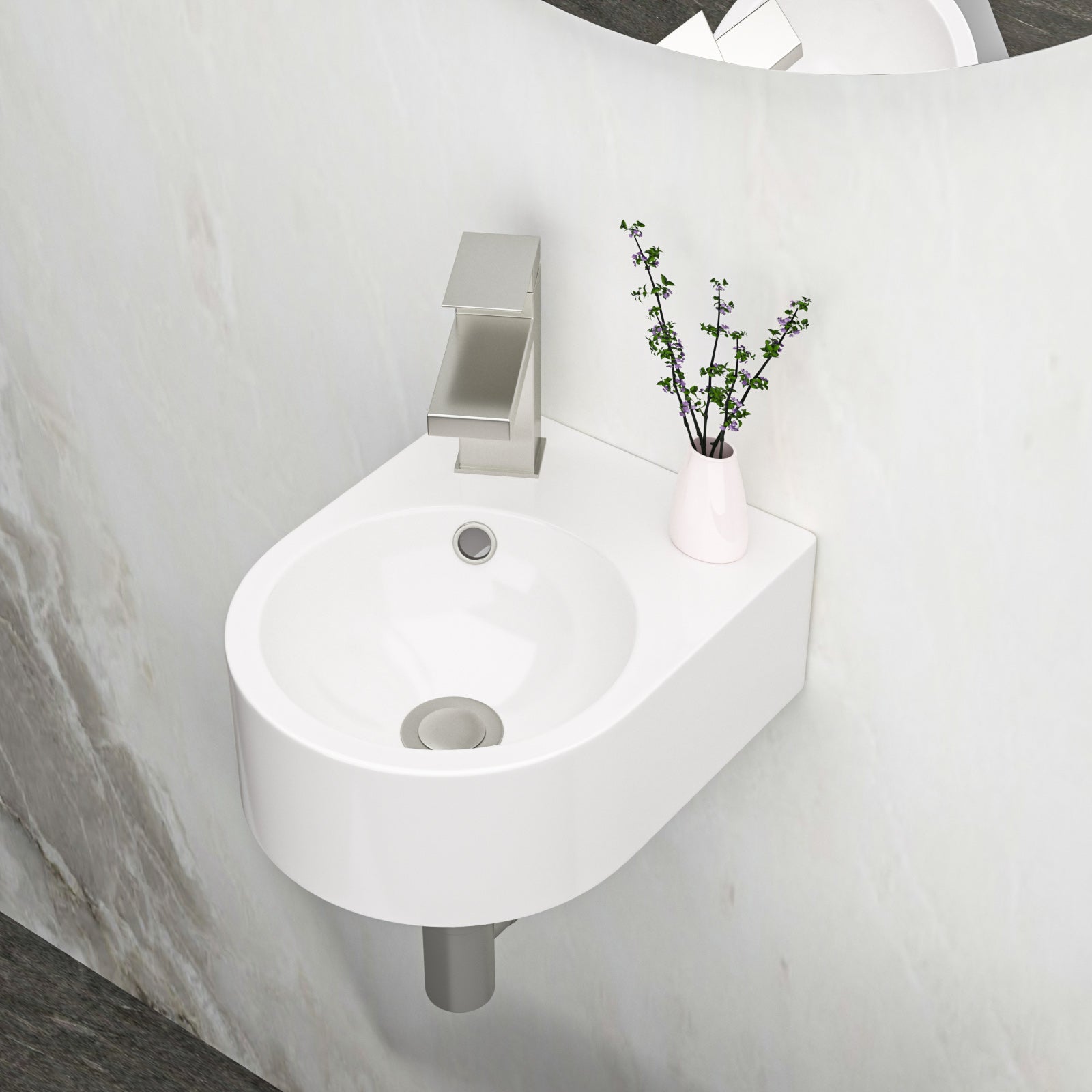 Stain Resistant Rectangular Bathroom Sink