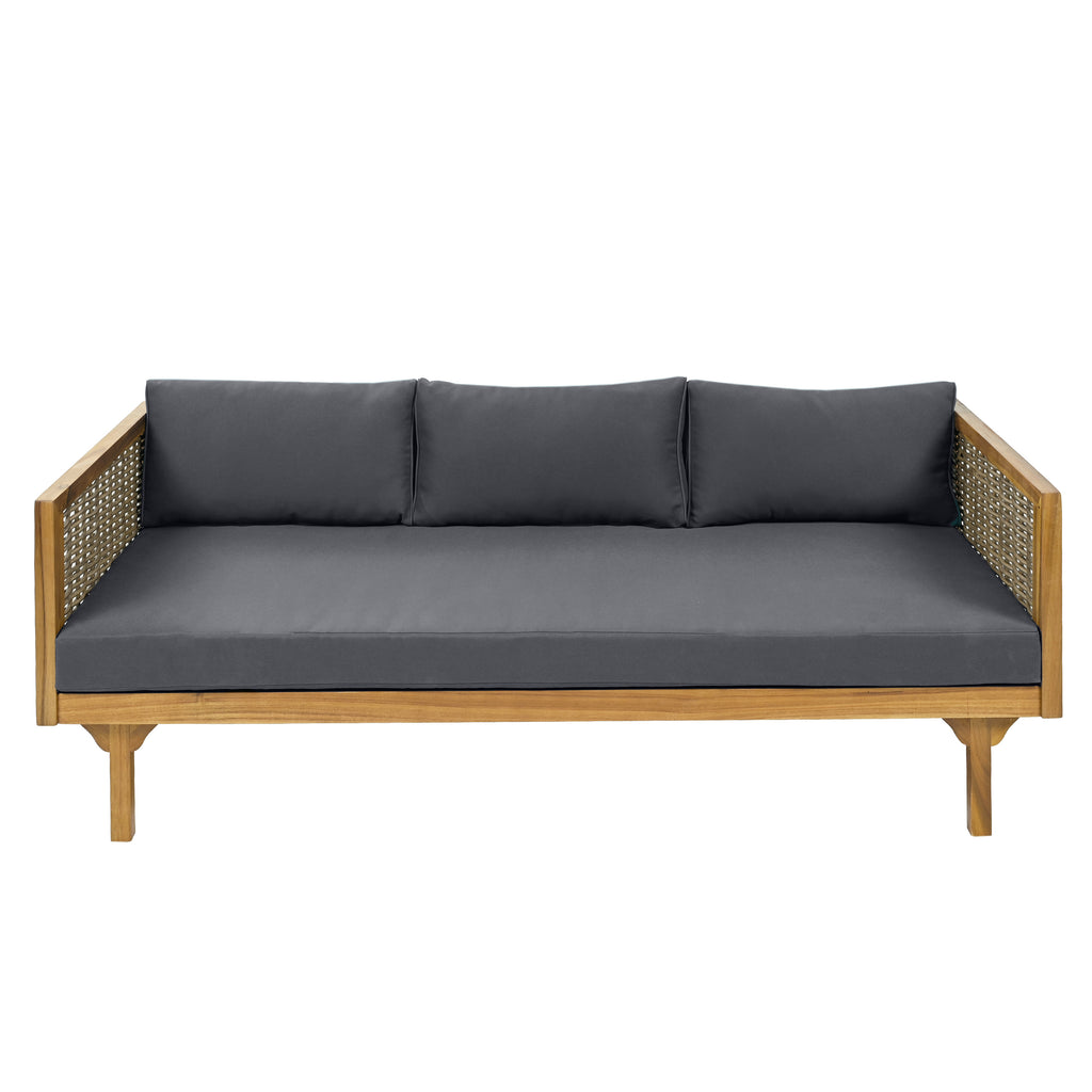 Claremont 3 Seater Daybed With Rattan Arms (Dark)