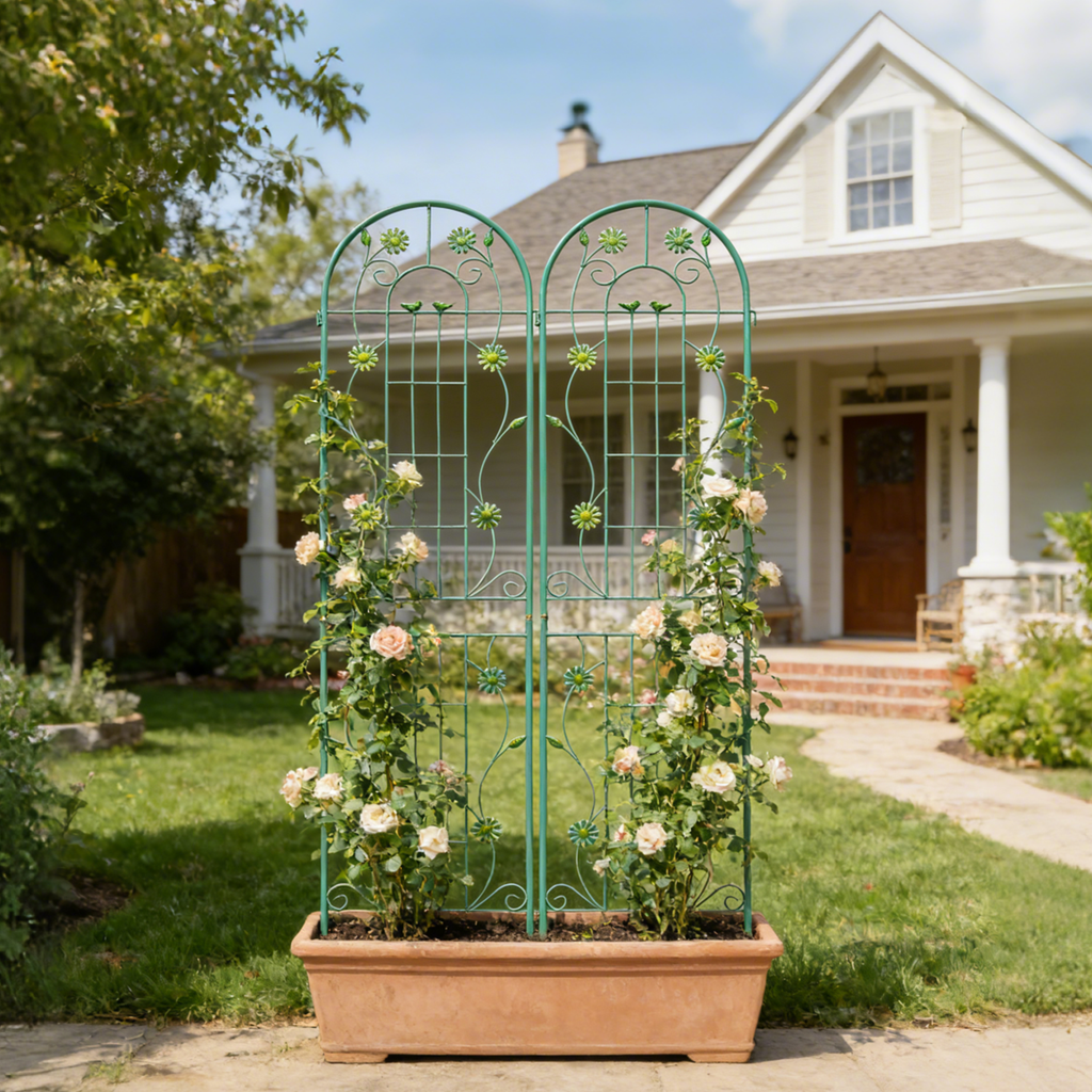 2 Pack Metal Garden Trellis 86.7" x 19.7"