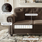 82.6" Upholstered Velvet Sofa with Nailhead Trim