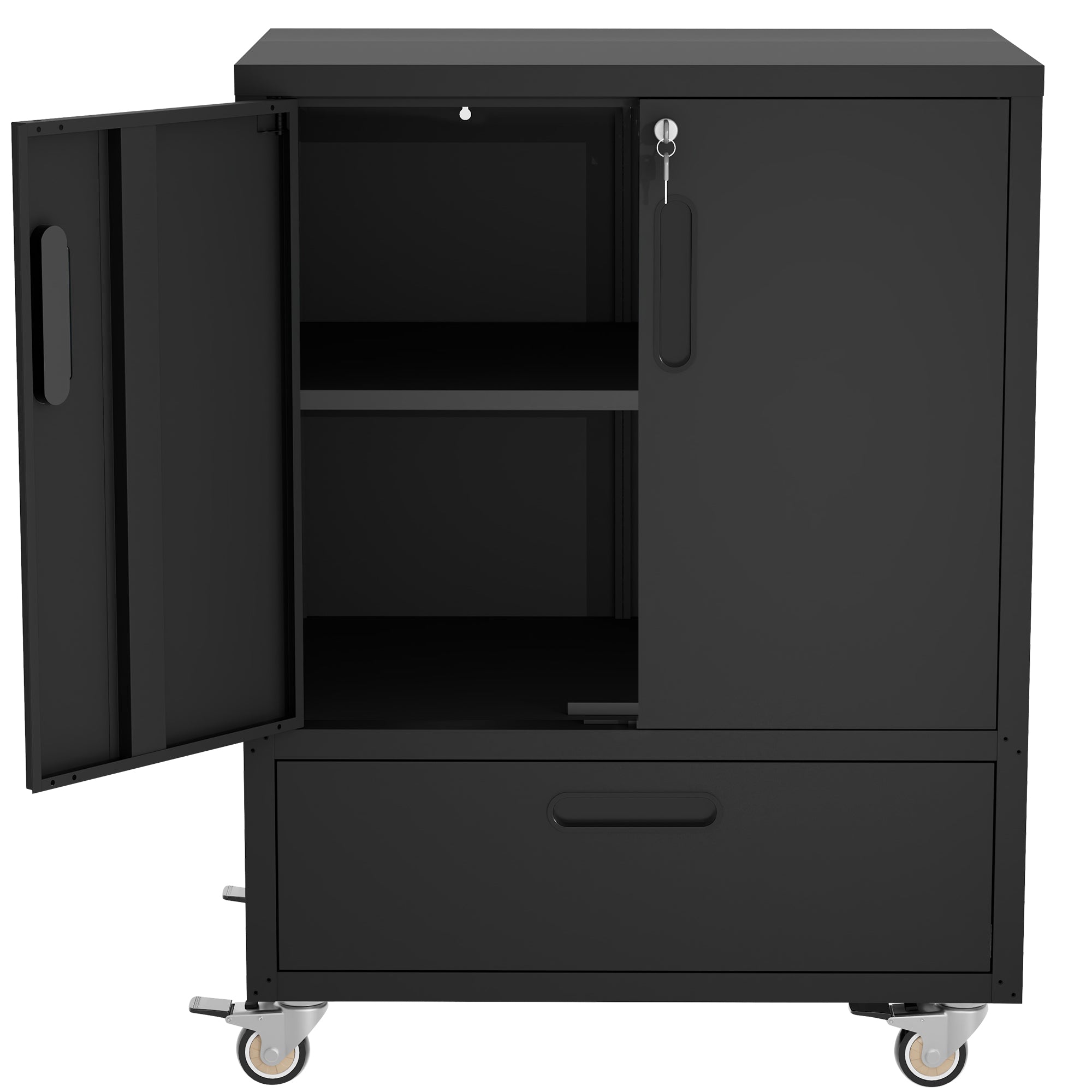 Mobile Tool Cart with Lockable Casters - 40" H x 30" W x 20" D