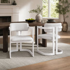 Upholstered Dining Chairs Set of 2, Fabric Armchairs
