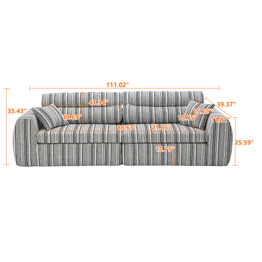 Woven Chenille Striped Compression Sofa
