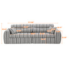 Woven Chenille Striped Compression Sofa