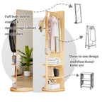 Multifunctional Full Length Mirror with Hook Storage Rack