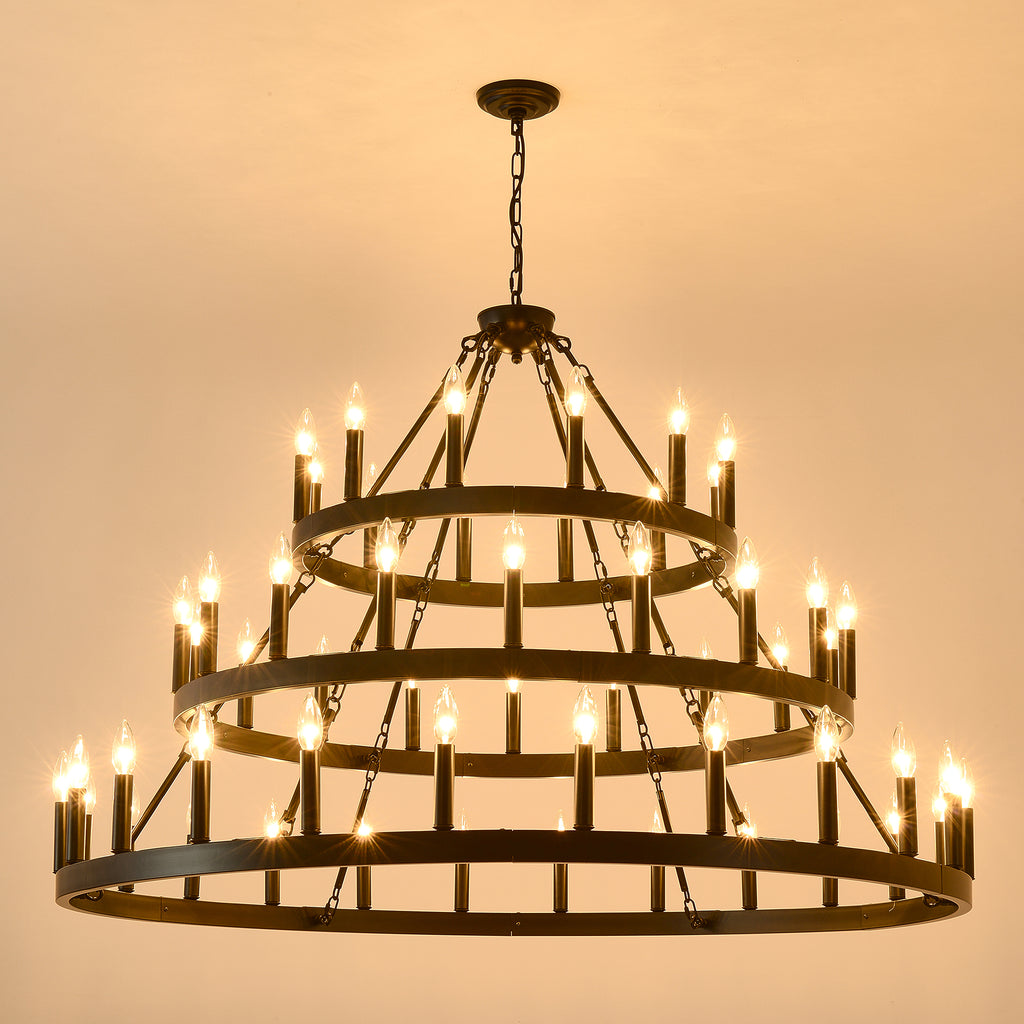 3 Tiers Wagon Wheel Chandelier