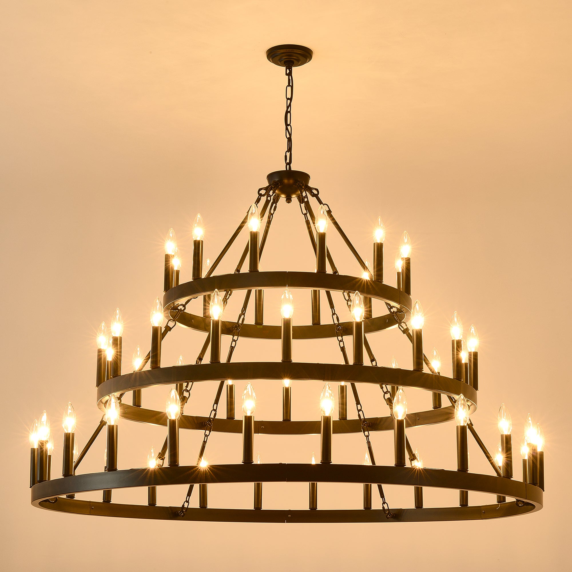 3 Tiers Wagon Wheel Chandelier