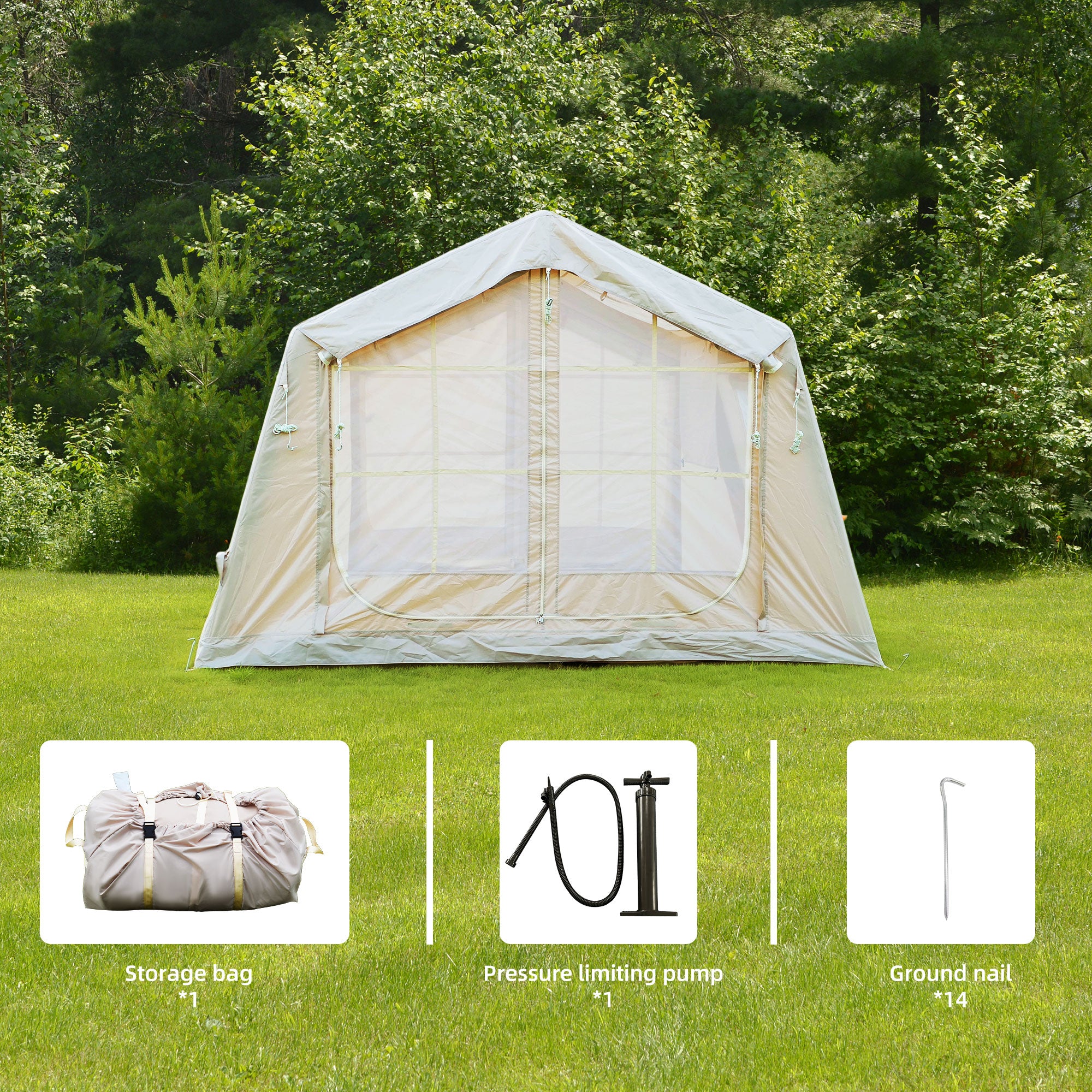 VKAMP Inflatable Camping Tent for 4-8 Persons