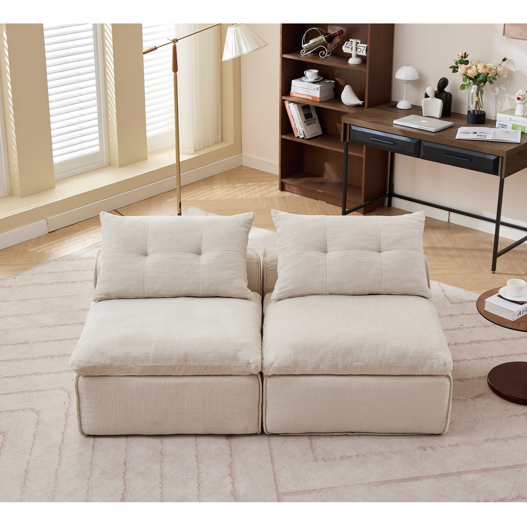 Modular Sofa with Neck and Lumbar Pillows