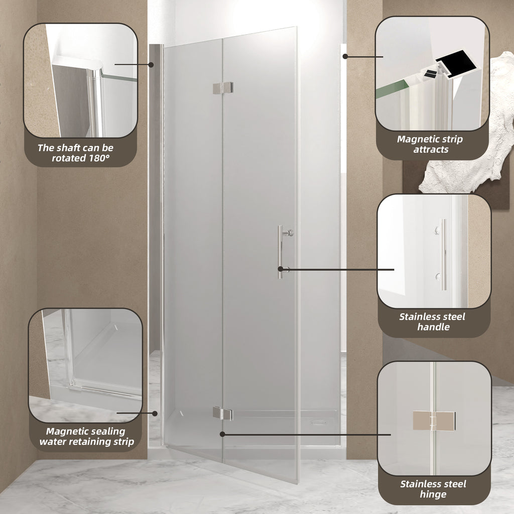 37-36" x 72" Bifold Shower Door
