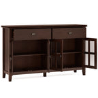 Artisan Solid Wood Large 4 Door Sideboard Buffet in Russet