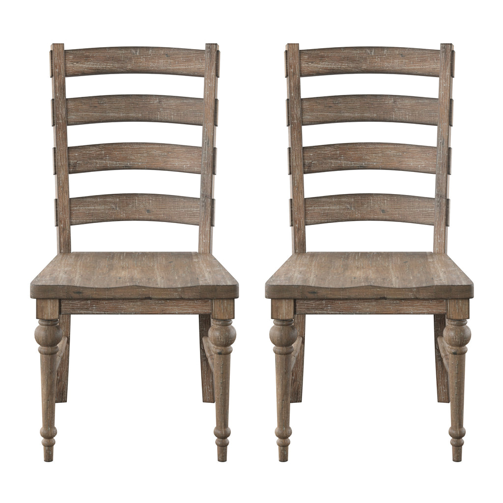 Taupe Ladderback Dining Chairs, Set of 2