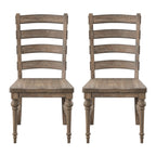 Taupe Ladderback Dining Chairs, Set of 2