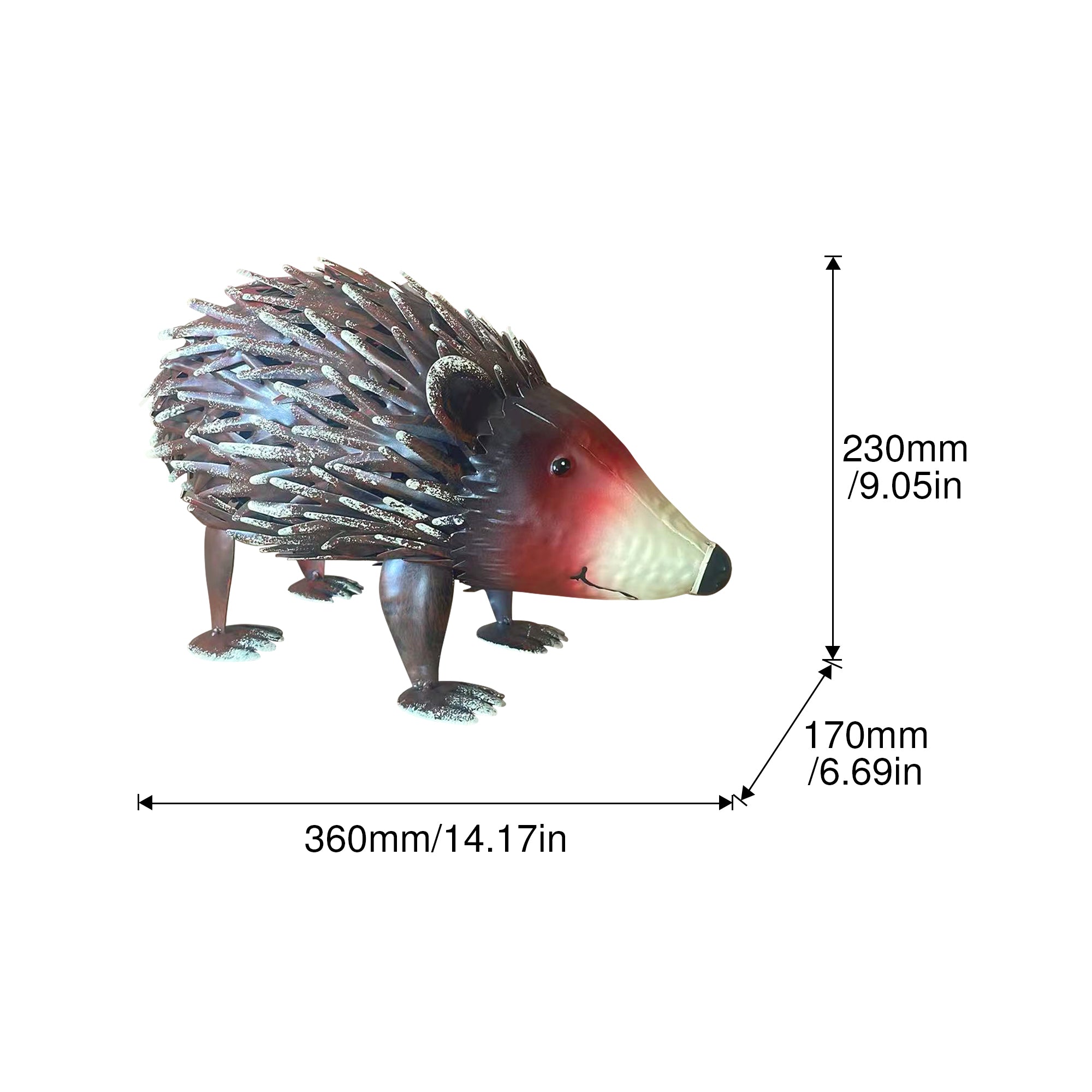 Metal Hedgehog Garden Statue