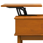 Draper 48 Inch Wide Solid Wood Lift Top Coffee Table in Teak