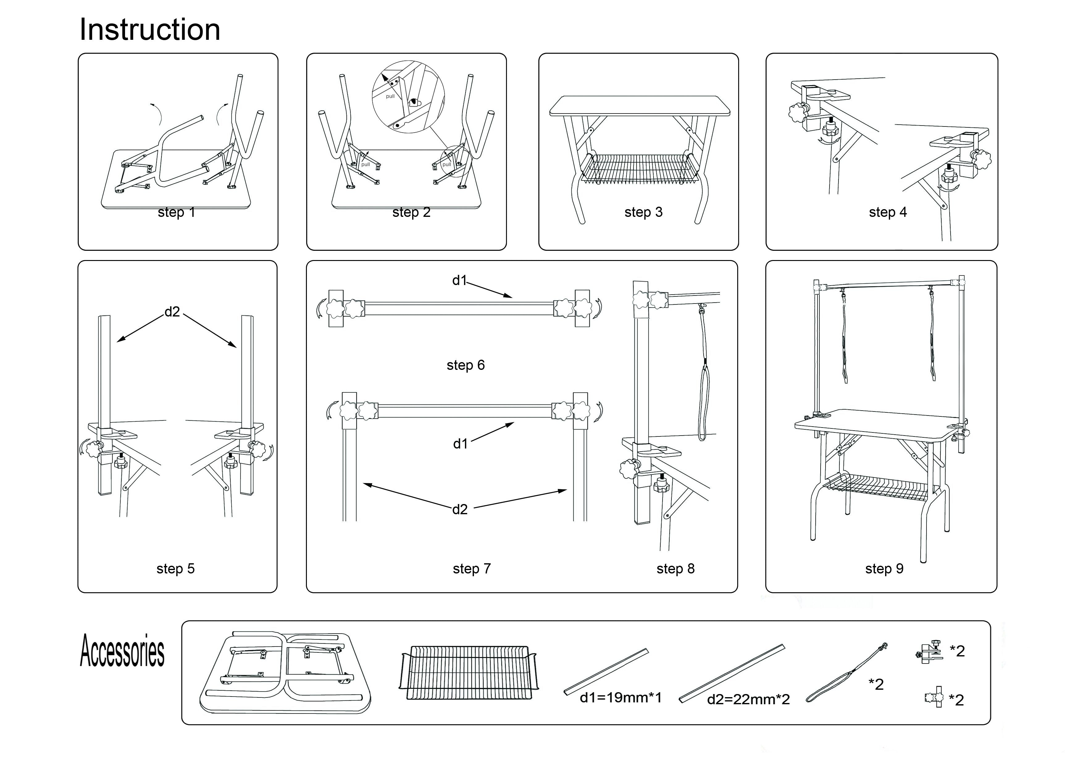 42" Folding Dog Grooming Table