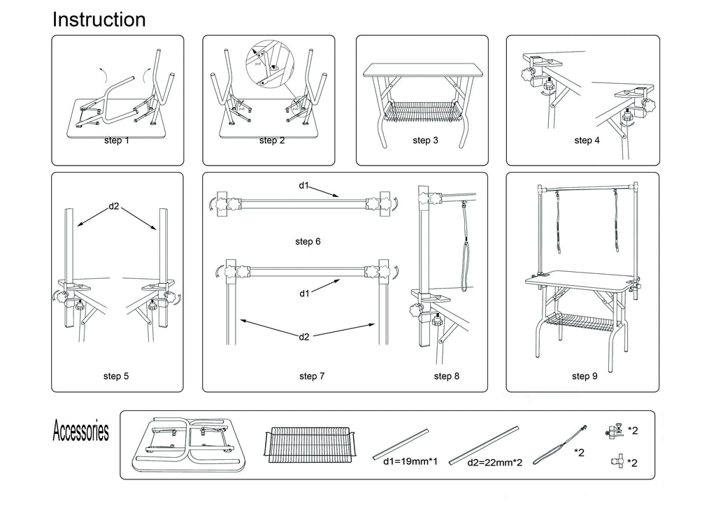 46" Folding Dog Pet Grooming Table