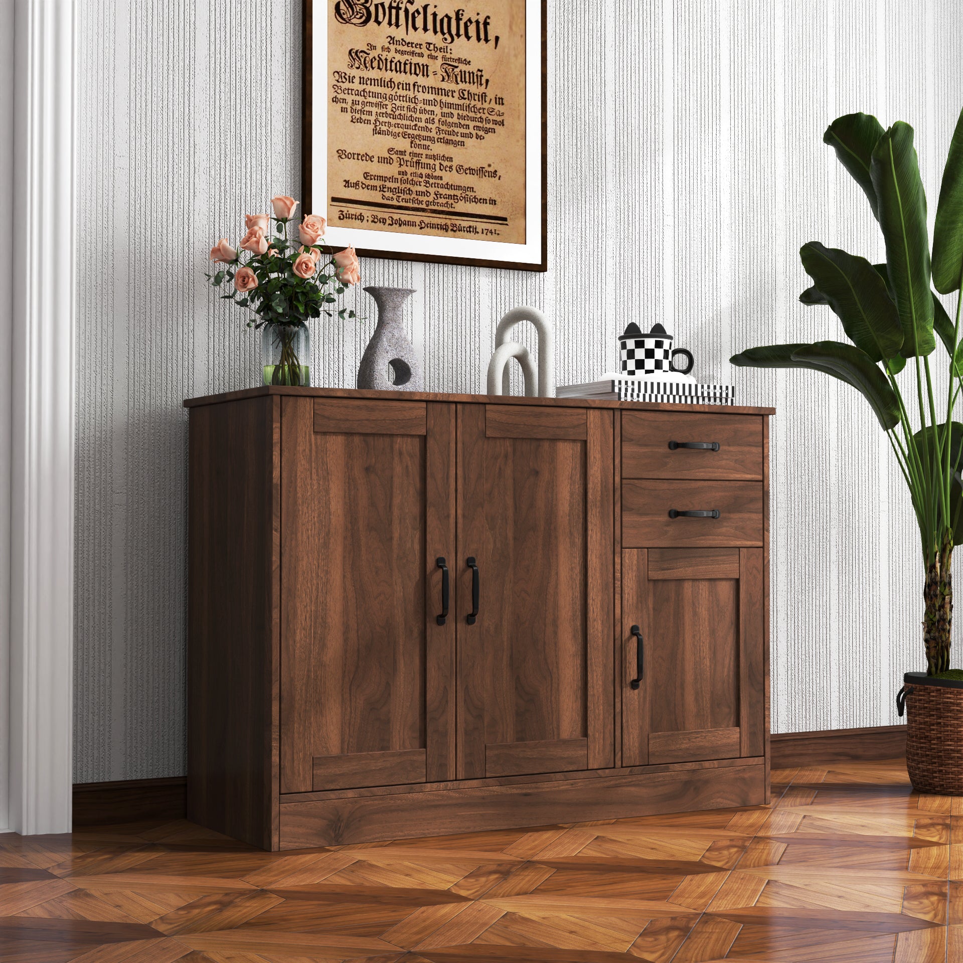 Modern Wood Buffet Sideboard with Storage