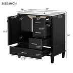 30" Modern Bathroom Vanity With Sink Combo Set