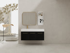 48 Inch Wall-Mounted Bathroom Vanity with Sink and Storage Rack