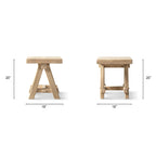 Hawthorne 18" Square Reclaimed Elm Trestle Side Table