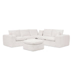 107'' Modern Boucle L-shaped Sectional Sofa with Moveable Ottoman